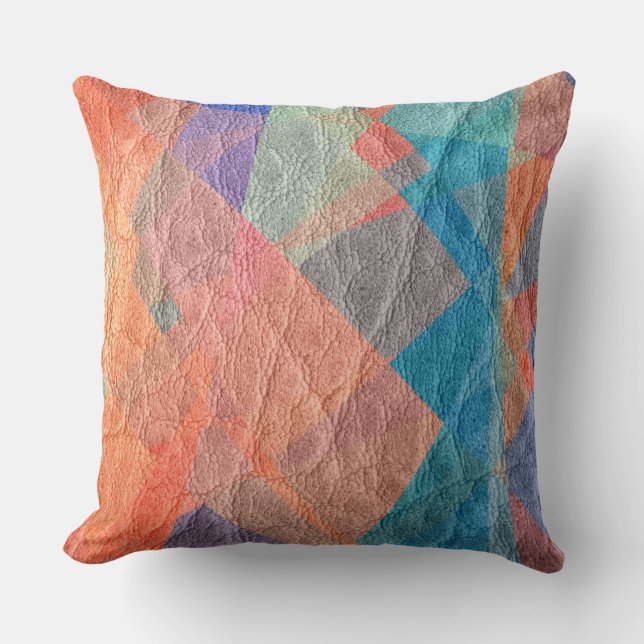 Mosaic Leather Kudde (Framsida)