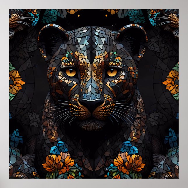 Mosaic Leopard Majesty Poster (Framsidan)