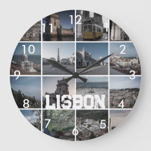 Mosaic Lissabon-foton, Portugal Stor Klocka