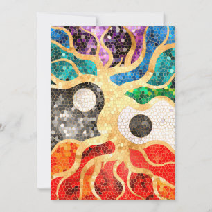 Mosaic Livets träd - Yin Yang Julkort