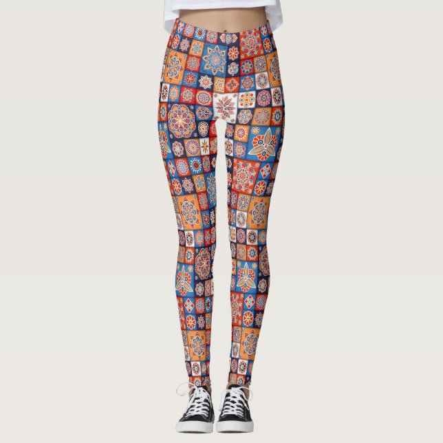Mosaic Love - Power Yoga Leggings (Framsida)