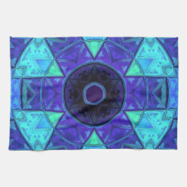 Mosaic Mandala Blue och Lila Kökshandduk
