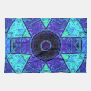 Mosaic Mandala Blue och Lila Kökshandduk
