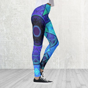 Mosaic Mandala Blue och Lila Leggings