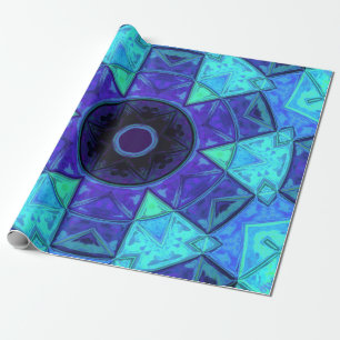 Mosaic Mandala Blue och Lila Presentpapper