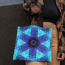 Mosaic Mandala Blue och Lila Tygkasse
