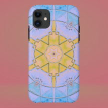 Mosaic Mandala Flower Blue och Gult