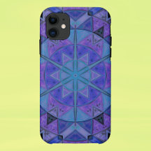 Mosaic Mandala Flower Blue och Lila
