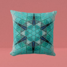 Mosaic Mandala Flower Blue och White