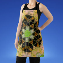 Mosaic Mandala Flower Grönt Gult and Black