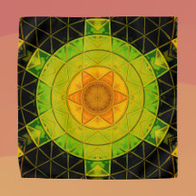 Mosaic Mandala Flower Grönt Orange and Black