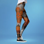 Mosaic Mandala Flower Orange White and Black Leggings<br><div class="desc">Den här mosaiska kaleidoskopblomman har briljant orange,  vita och svarta plattor. Den levande geometrin är inspirerad av fractaler,  mandalas och nedfläckad glasmosaik. Hämta den här trippeldesignen nu till din favoritvän som kärlek ljusa färger!</div>