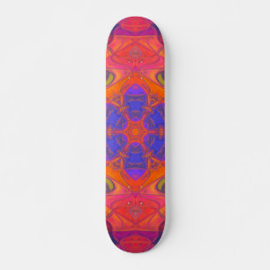 Mosaic Mandala Flower Oranges Lila och Rosa Mini Skateboard Bräda 18,5 Cm