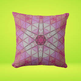 Mosaic Mandala Flower Rosa and White Kudde
