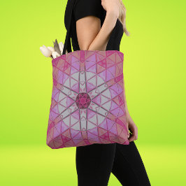 Mosaic Mandala Flower Rosa and White Tygkasse