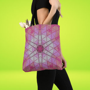 Mosaic Mandala Flower Rosa and White Tygkasse