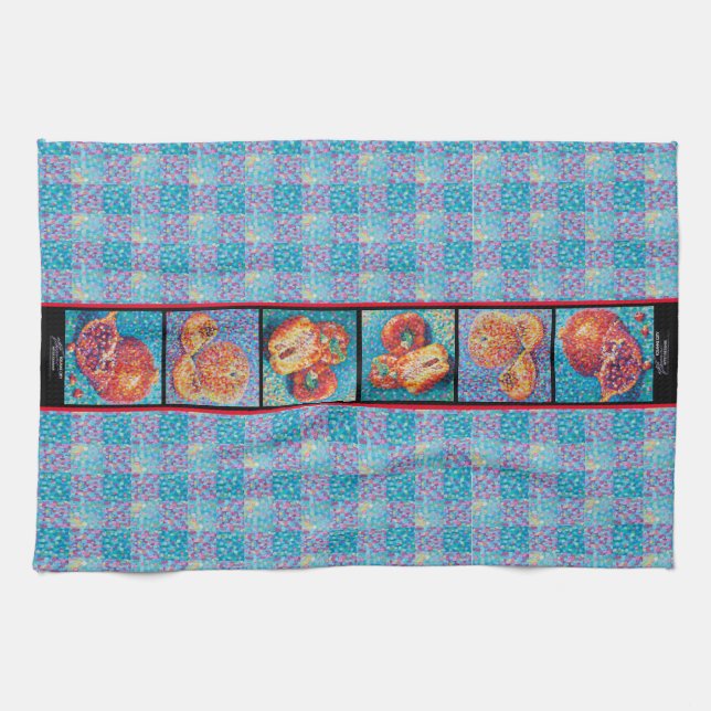 Mosaic Medley Pointillism with Red Kökshandduk (Horisontell)