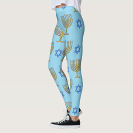 Mosaic Menorahs + Stars Leggings