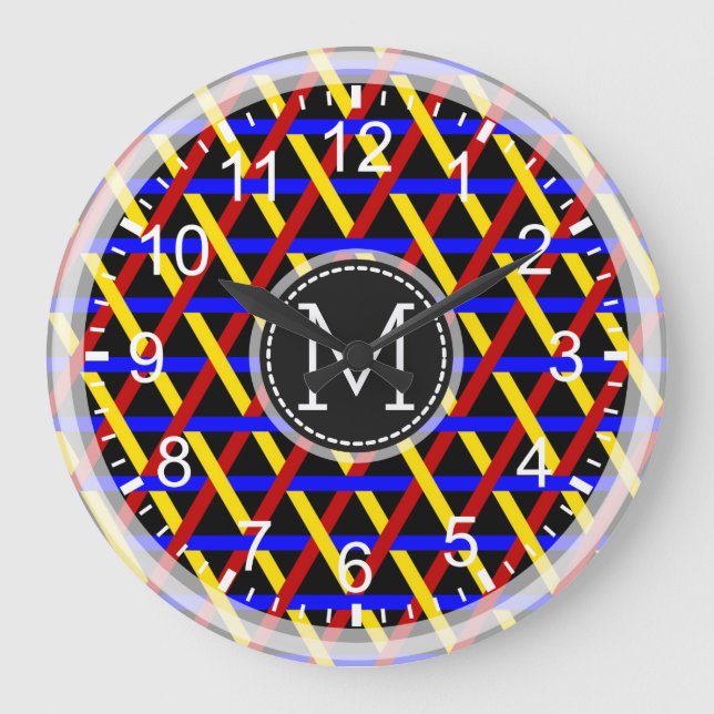 Mosaic Modern Monogram #15 Stor Klocka (Framsida)