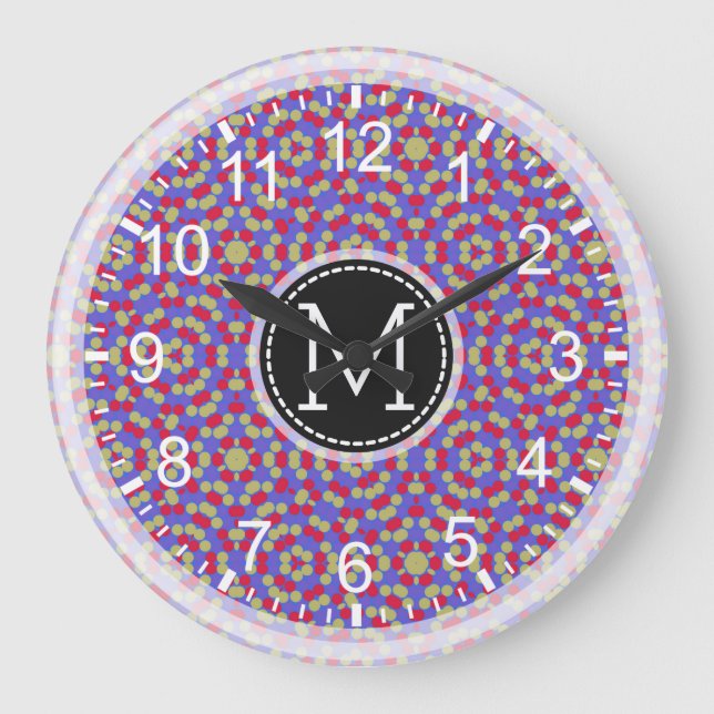 Mosaic Modern Monogram #16 Stor Klocka (Framsida)