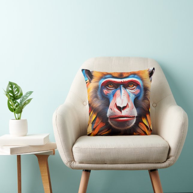 Mosaic Monkey Cushion Throws & Pillows Kudde (Stol)
