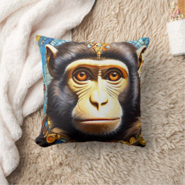 Mosaic Monkey Designer Cushion-kuddar Kudde