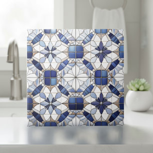 Mosaic Moroccan Tile Mönster#2 Blue White ID1078 Kakelplatta
