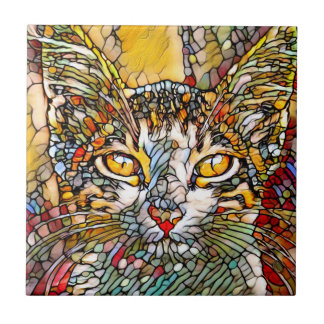 Mosaic Multifärgad Cat 697 Kakelplatta