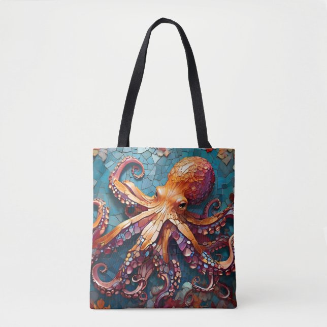 Mosaic Octopus Tygkasse (Framsida)