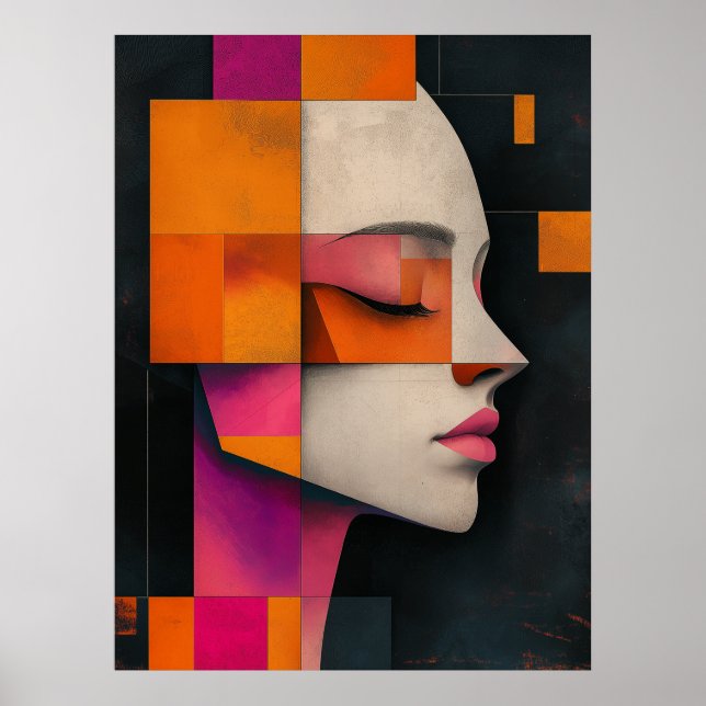 Mosaic of Her Silence — Painterly Blocks Poster (Framsidan)