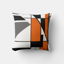 Mosaic Orange White Grått Black Geometric Abstrakt