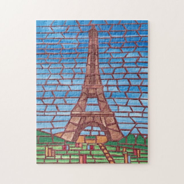 Mosaic Painting Eiffel Torn Jigszles Puzzles Pussel (Vertikal)