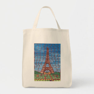 Mosaic Painting of Eiffel Torn Anpassningsbar Bags Tygkasse