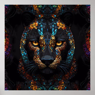 Mosaic Panther Art Poster