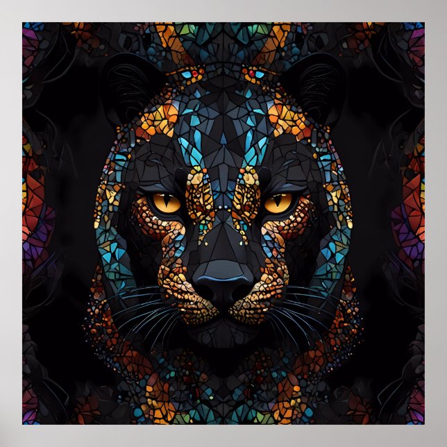 Mosaic Panther Art Poster (Framsidan)