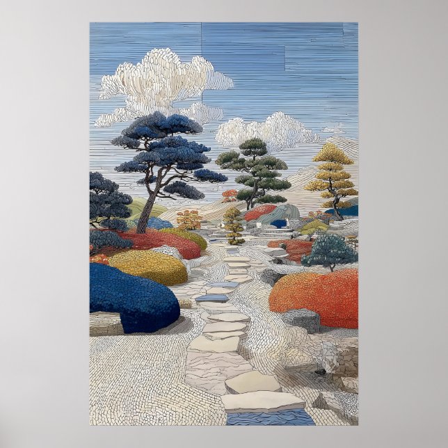 Mosaic Pathway Poster Stepping Stones, Colorful (Framsidan)