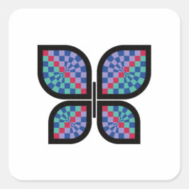 Mosaic Radiance Butterfly Fyrkantigt Klistermärke