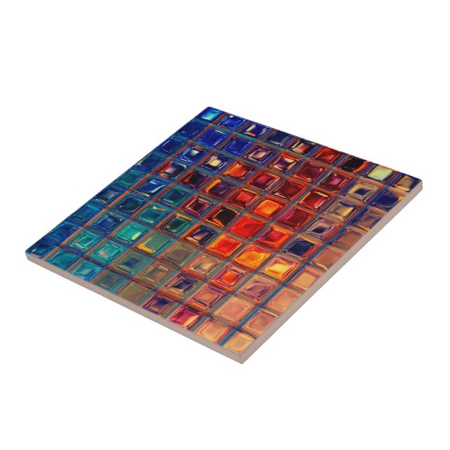 Mosaic Rainbow | Fet färglös Abstrakt Kakelplatta (Sidan)