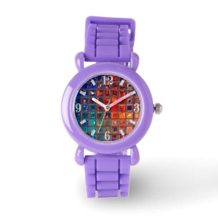 Mosaic Rainbow   Fet färgplatta Abstrakter Armbandsur