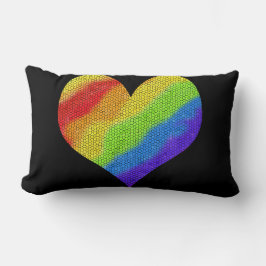 Mosaic Rainbow Heart Lumbarkudde