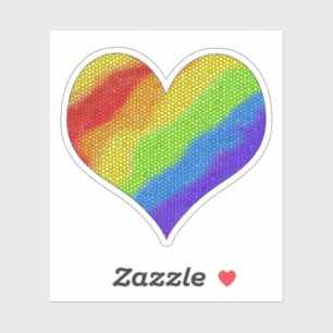 Mosaic Rainbow Heart - Multi-Färgad Sunshine Klistermärken