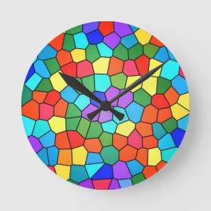 Mosaic Rainbow Rund Klocka