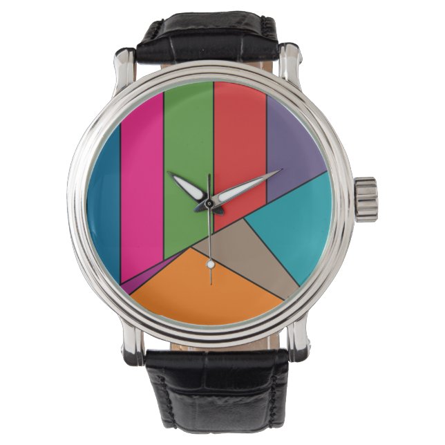MOSAIC rand triangles färgad III + dina idéer Armbandsur (Framsida)