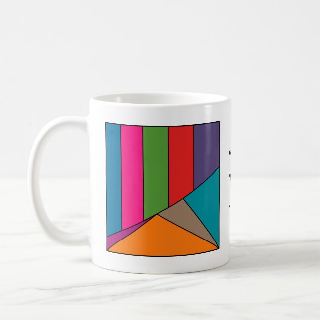 MOSAIC rand triangles färgad III + dina idéer Kaffemugg (Vänster)