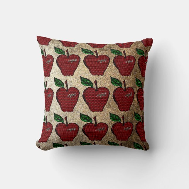 Mosaic Red Apple/ Stone Tvättar Pillow Design 1 Kudde (Framsida)
