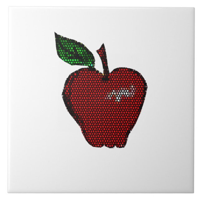 Mosaic Red Apple/White Tile Kakelplatta (Framsidan)