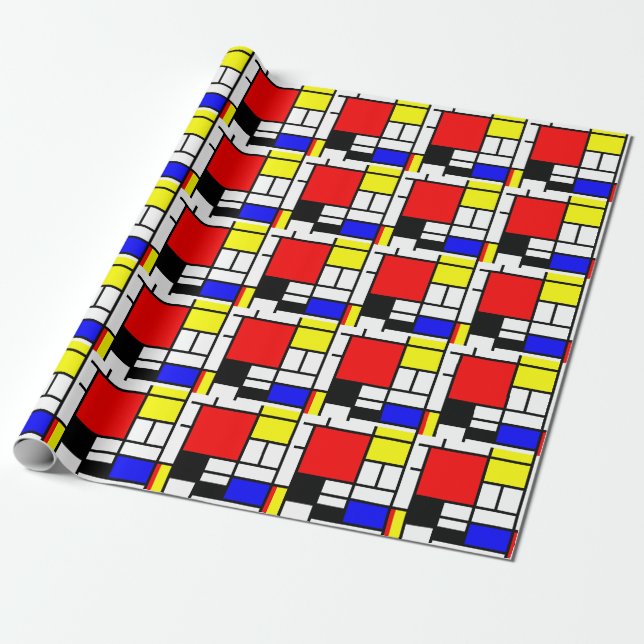 MOSAIC-rektanglar kvadrerar färgad I + dina idéer Presentpapper (Utrullad)