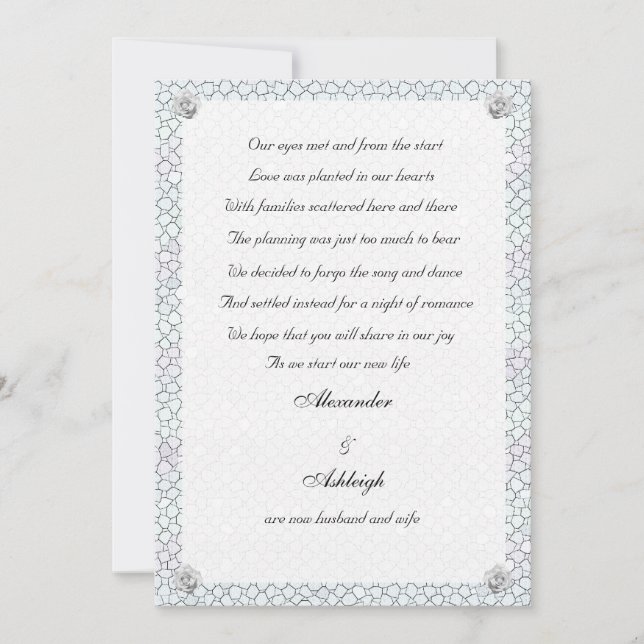 Mosaic Ro Elopement annons Meddelande (Framsida)