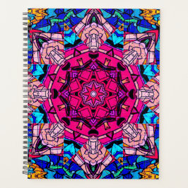 Mosaic Rosa Mandala Blommigt Psychedelic Retro