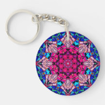Mosaic Rosa Mandala Blommigt Psychedelic Retro